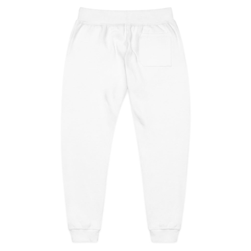 Embroidered  H.A.G. White Fleece Joggers