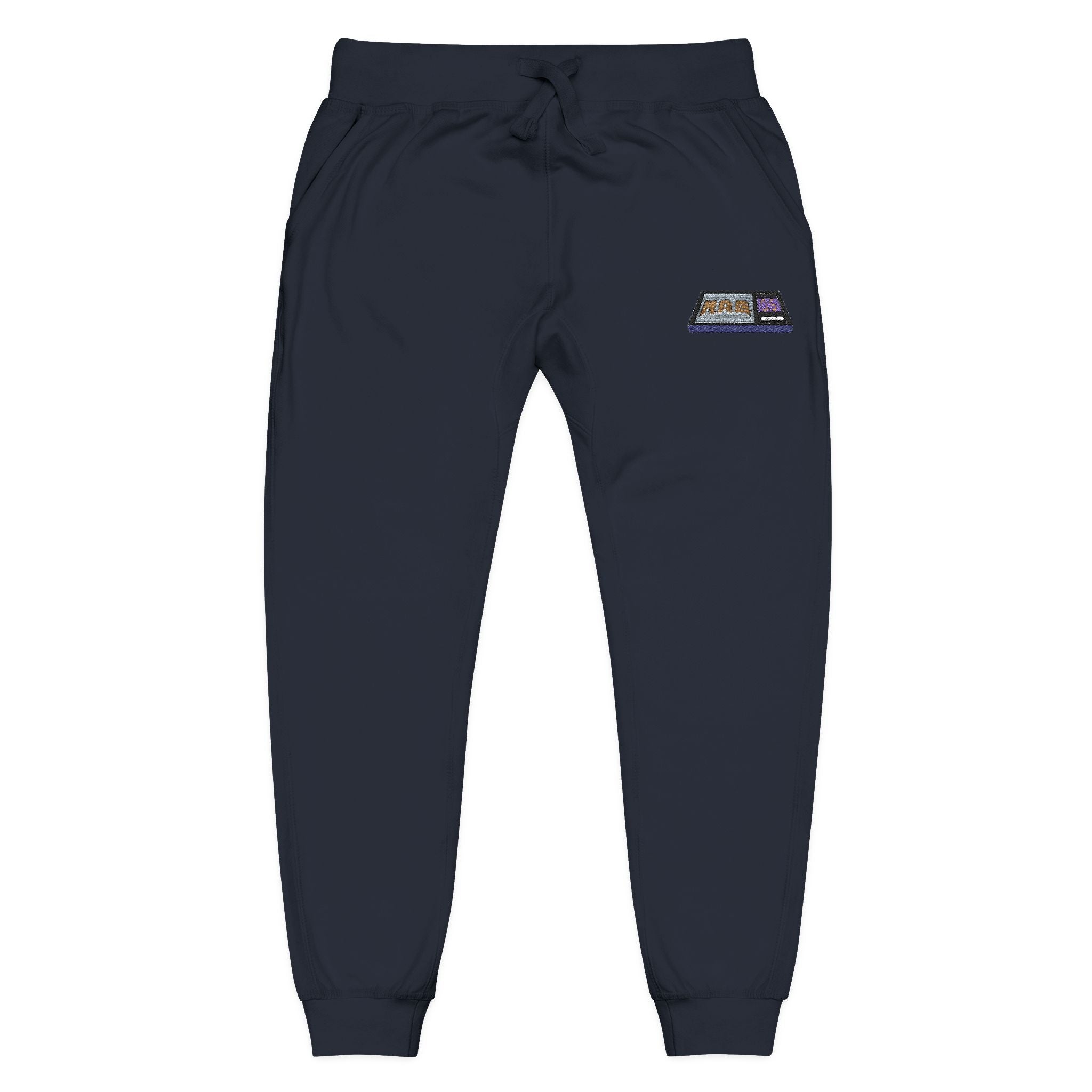 Embroidered  H.A.G. White Fleece Joggers