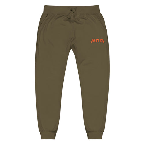Embroidered  H.A.G. White Fleece Joggers