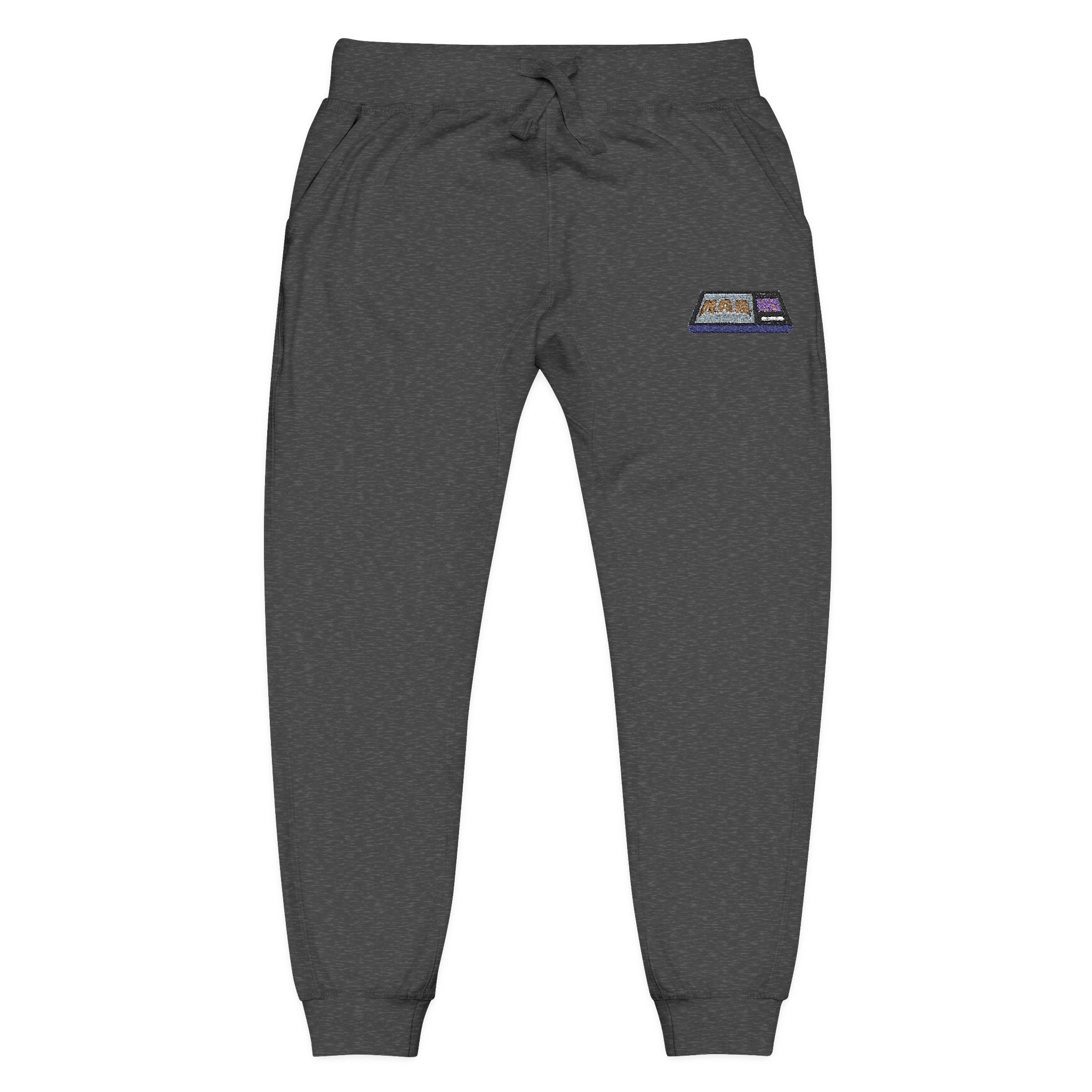 Embroidered  H.A.G. White Fleece Joggers