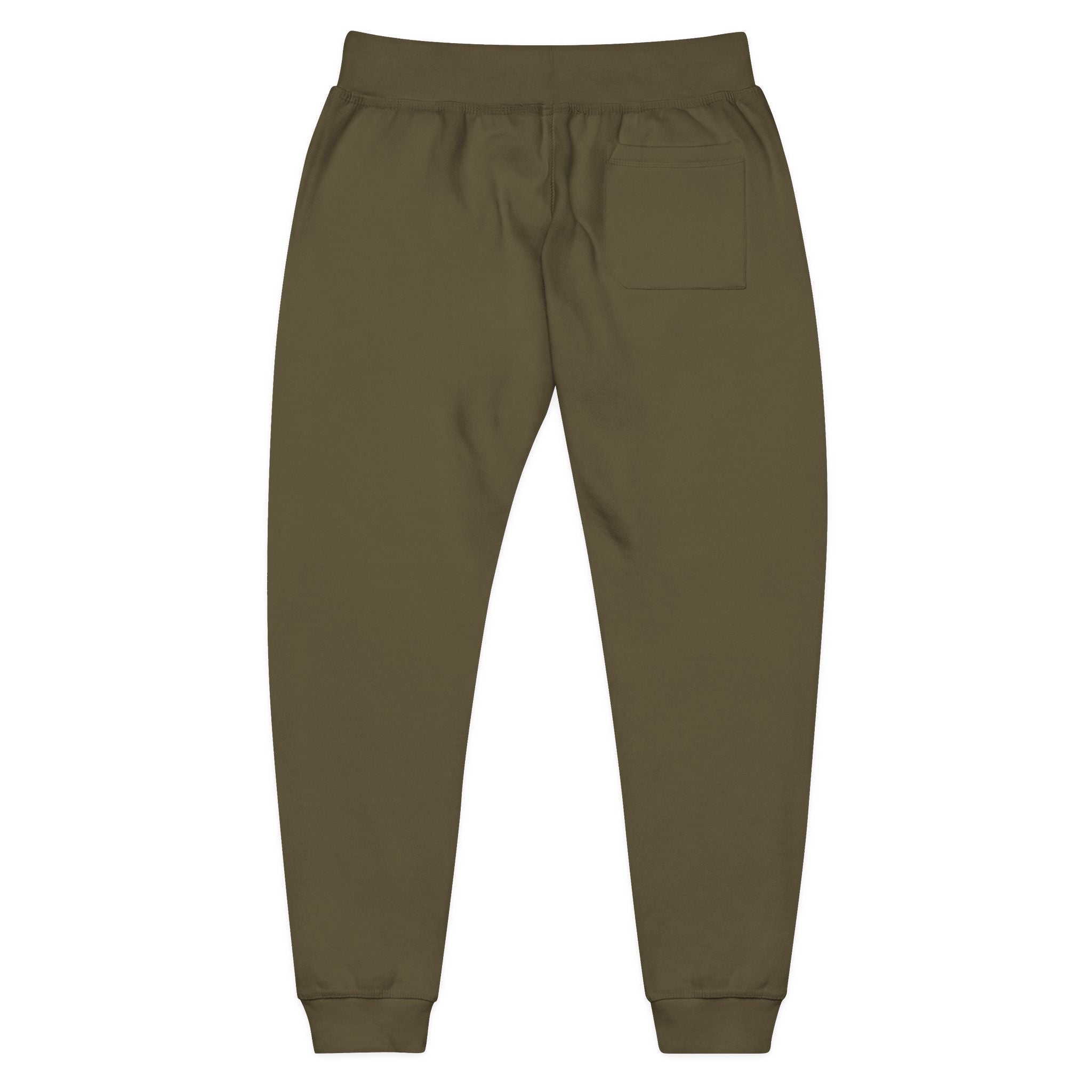 Embroidered  H.A.G. White Fleece Joggers