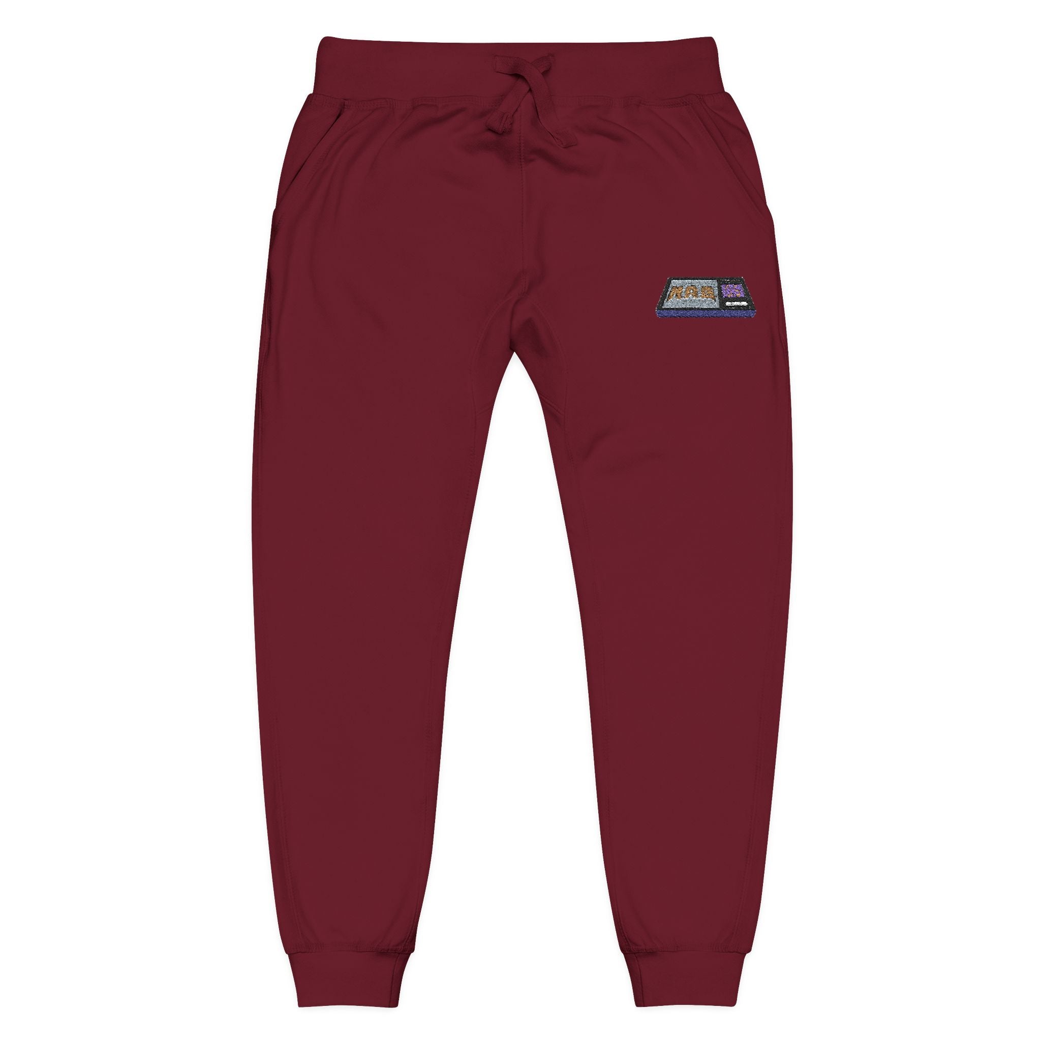 Embroidered  H.A.G. White Fleece Joggers